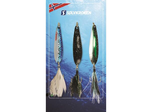 Sølvkroken sluksett Sjøørret III - 3pk Morild Seatrout - 13gr 
